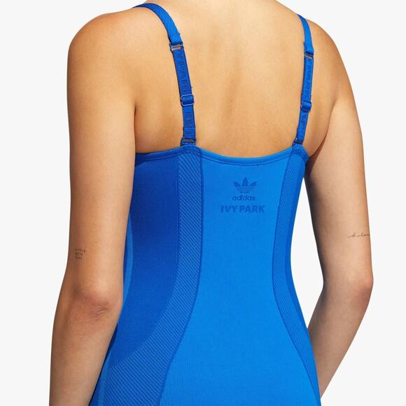 NWT IVY PARK X ADIDAS Knit Glory Blue Strappy Dress Womens SIze Medium - Picture 4 of 14